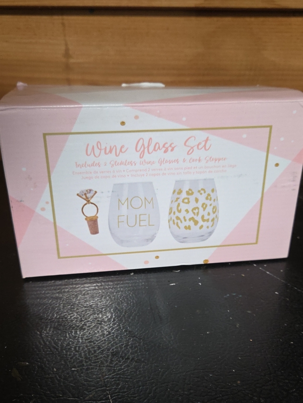 Stemless Glasses Set in Pink and Gold